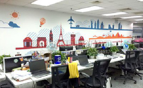 桂林教你设计办公室墙绘的方法。